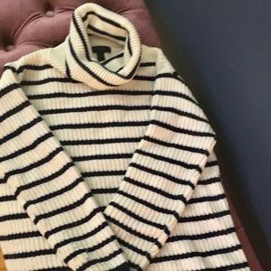 J.Crew Navy and White striped turtleneck